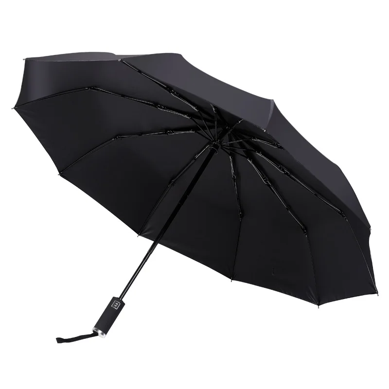 Wholesale windproof travel compact fully automatic 3 foldable umbrella  for Men and Women custom logo