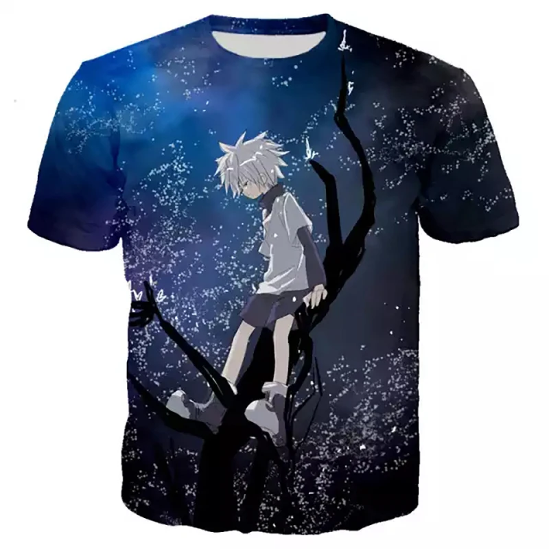 New design 3d custom wholesale chemise homme polyesterclothing men t shirts anime shirt cartoon hunter x hunter t shirt