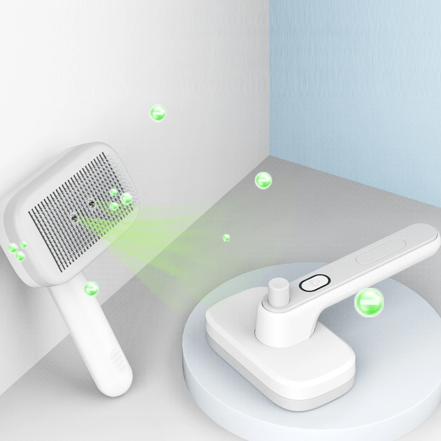 New Self Cleaning Negative Ions Pet Hair Shedding Grooming Tool Dog And Cat Slicker Brush