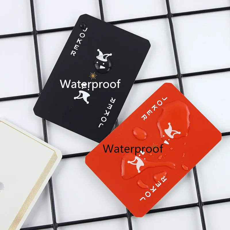 Customised Custom Logo Printing Black Waterproof Pvc Plastic Playing Poker Game Cards Deck in Bulk