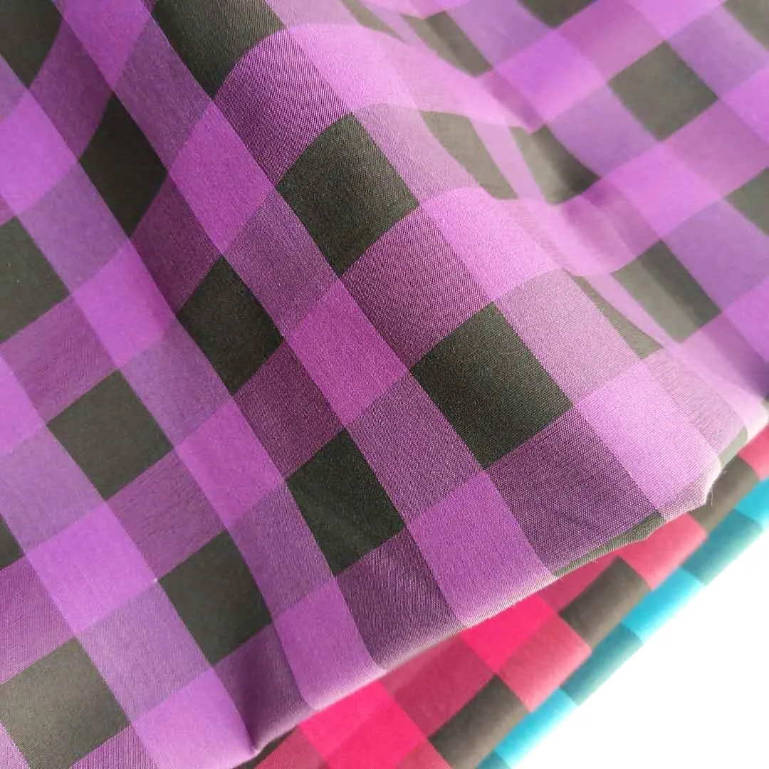 TC Checked Poplin Spandex 60% cotton 37%polyester 3%spandx Customized China Manufactory Chinese factory Hot sale