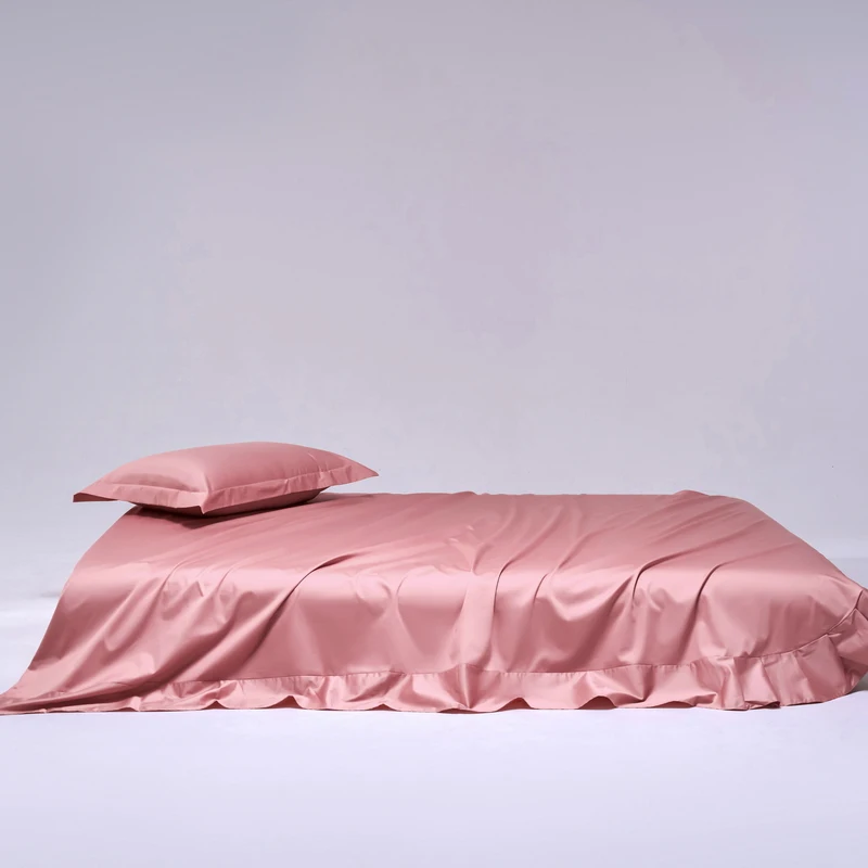 High Quality Bedding Sheet Set 100s Long Staple Cotton Bed Linens 3pcs Top Sheet + Pillowcase Home Hotel  Silky Bedclothes