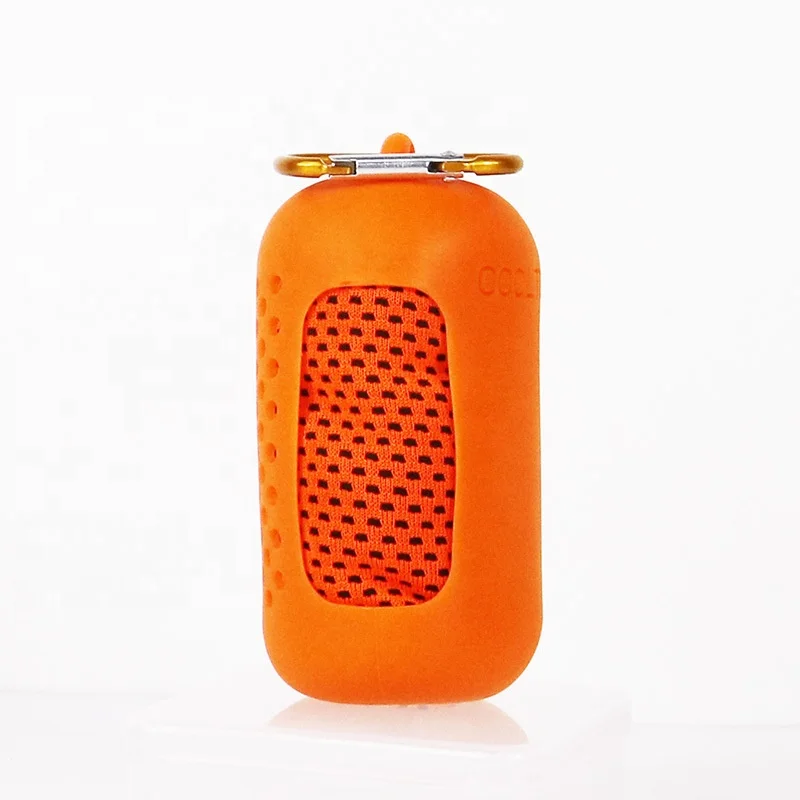 Silicone Case Sport Cooling Towel,Quick Dry Mini Gym Microfiber Towel Custom Logo With Portable Silicone Bag