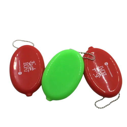 Пользовательский овальный ПВХ брелок Карманный резиновый Сжимаемый Кошелек для монет