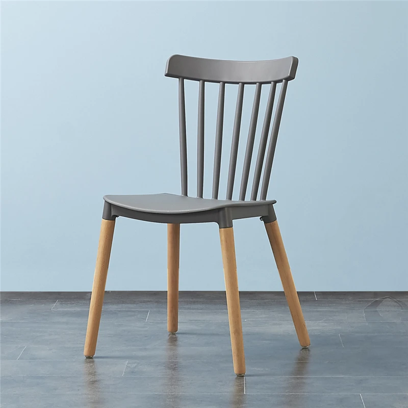 
Bazhou factory wholesale home furniture cheap morden dinning chair design plastic windsor Chair with wood legs 