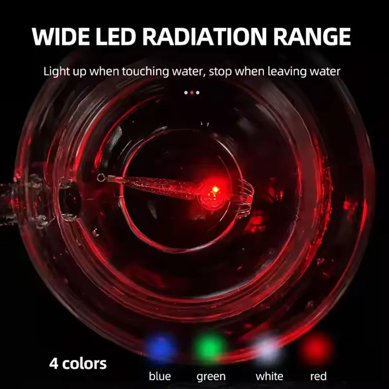 Electronic LED Octopus Squid Jig Hook Lure Deep Sea Bass Bait Fishing Tackle Luminous Accessories for Professional Fishing