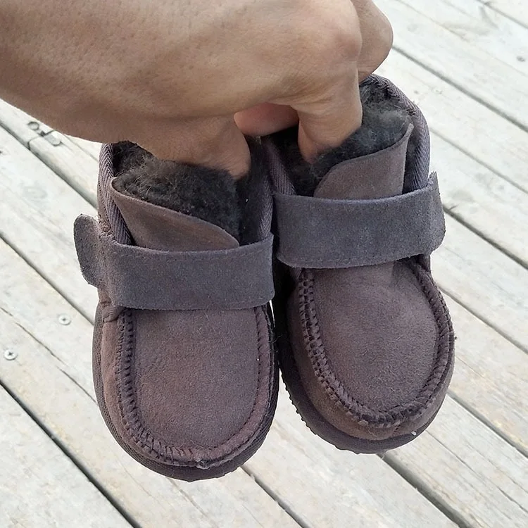 Оптовая продажа на заказ зимняя теплая Натуральная овечья кожа; Детская одежда для малышей; Повседневная одежда из чистой шерсти с подкладкой зимние сапоги для детей