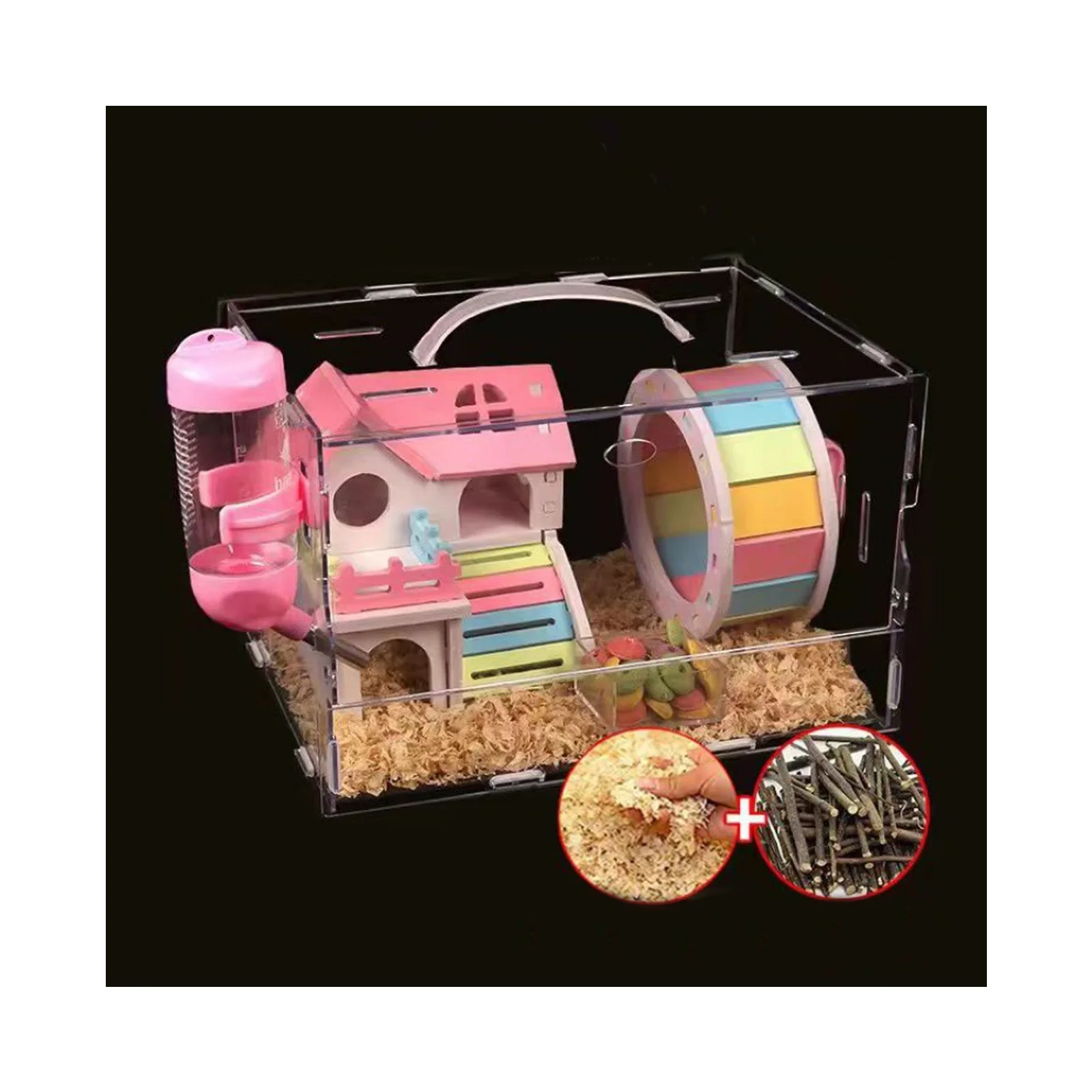 New transparent small pet hamster nest with accessories simple cool comfortable large villa double-layer factory wholesale