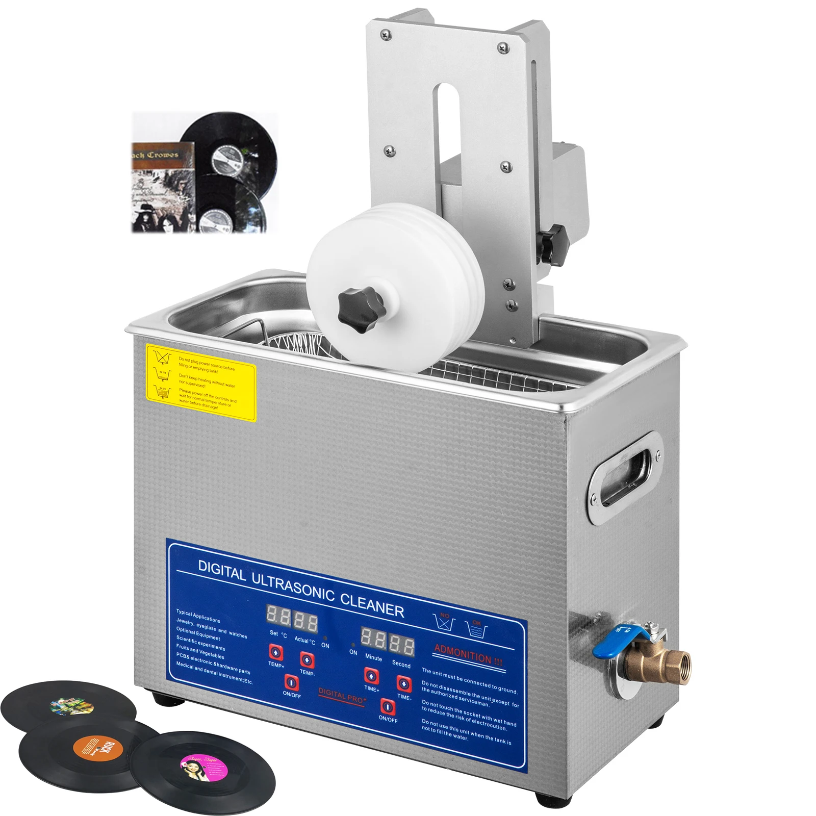 Промышленный ультразвуковой очиститель, цифровой ультразвуковой очиститель виниловых пластин 6 л