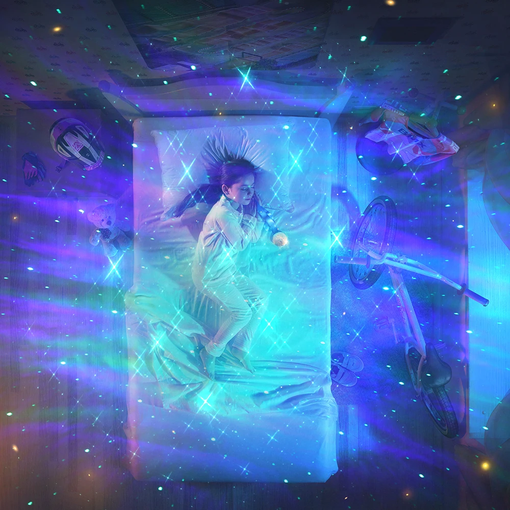 Upgrade Smart WIFI Galaxies Projector Tuya APP Control Starry Sky Projector Aurora Lamp BT Star Ambient Rhythm Night Light