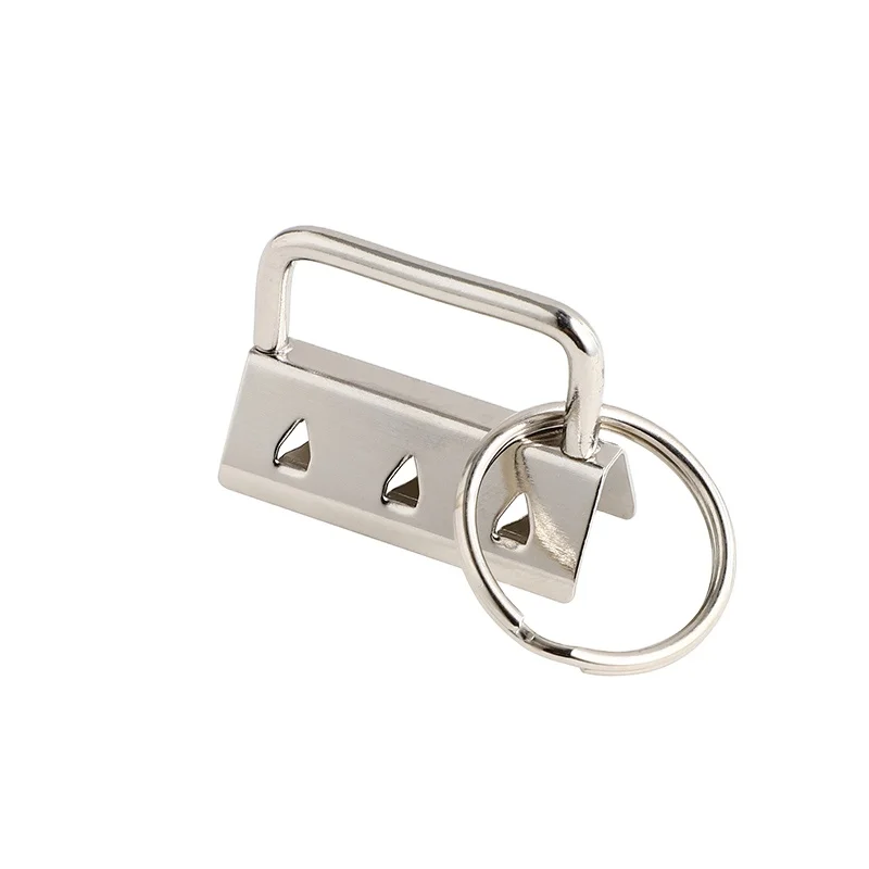 Custom Logo Embossing Printing Light Keychain Silver Vintage Wholesale Metal Wristlets Keychain