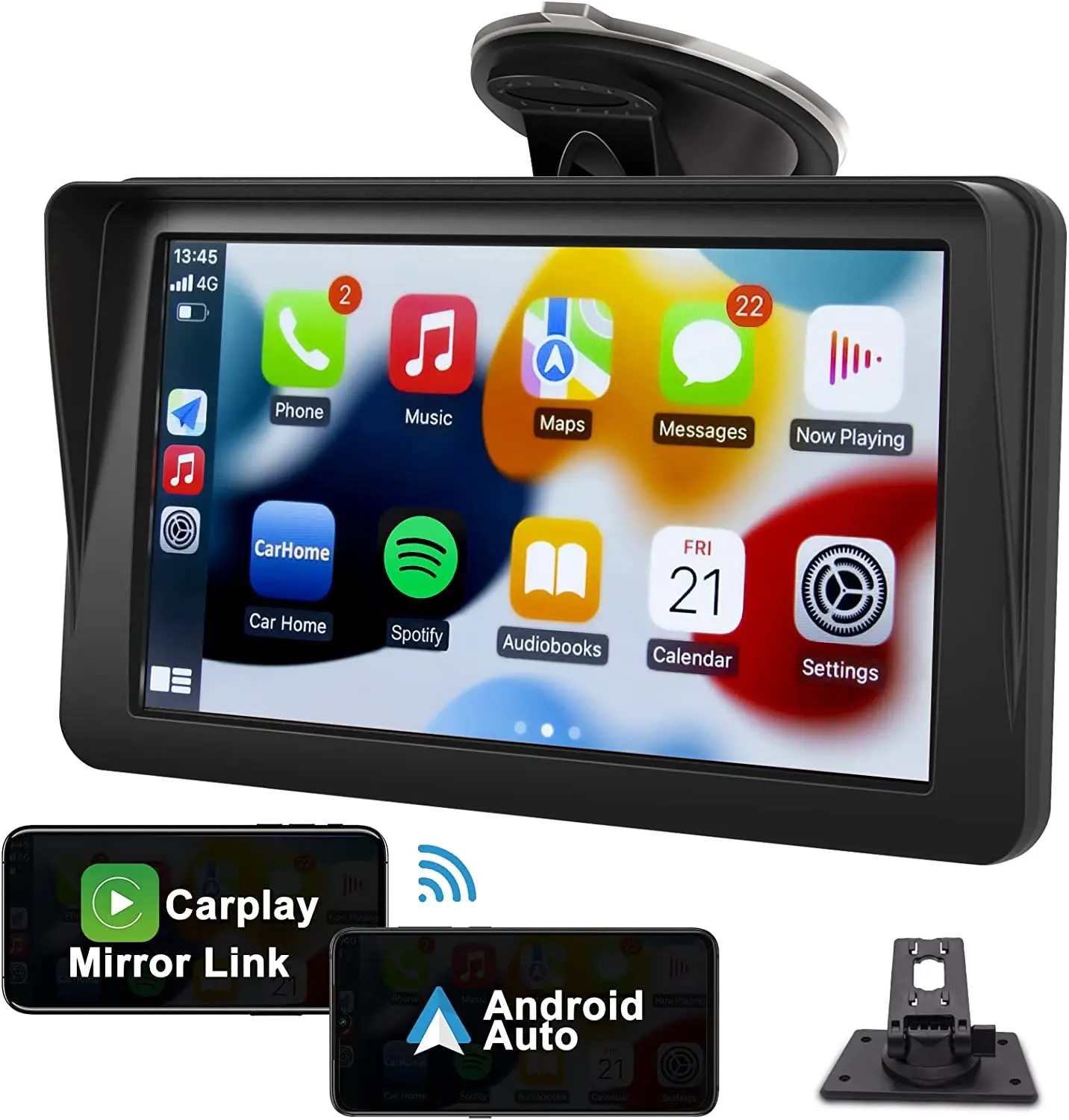 2023 новейший сенсорный экран портативный беспроводной Apple Carplay Android автомобильный радиоприемник с зеркальной