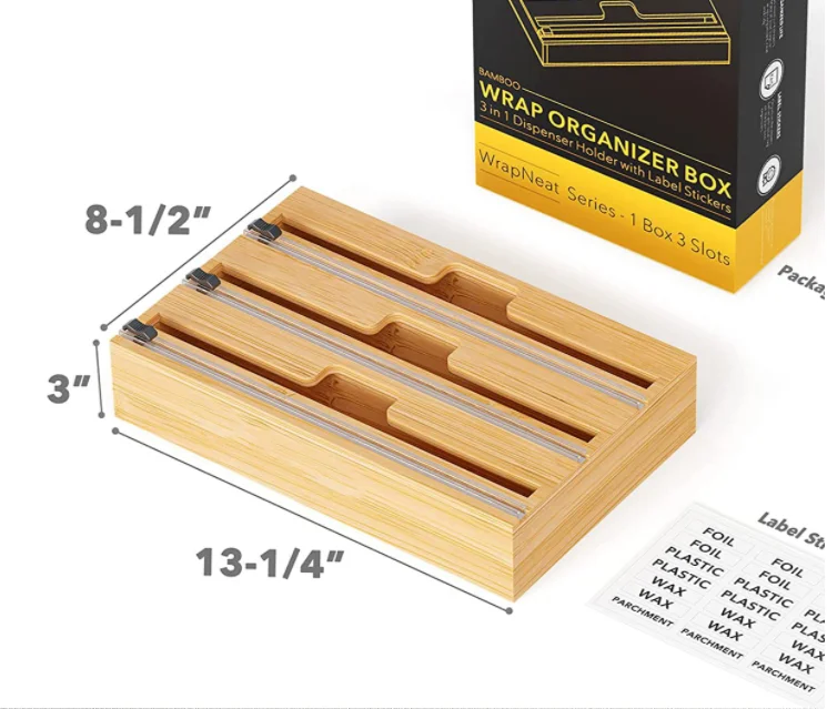 3 в 1, диспенсер для пластиковой обертки с резаком для алюминиевой фольги и вощеной бумаги