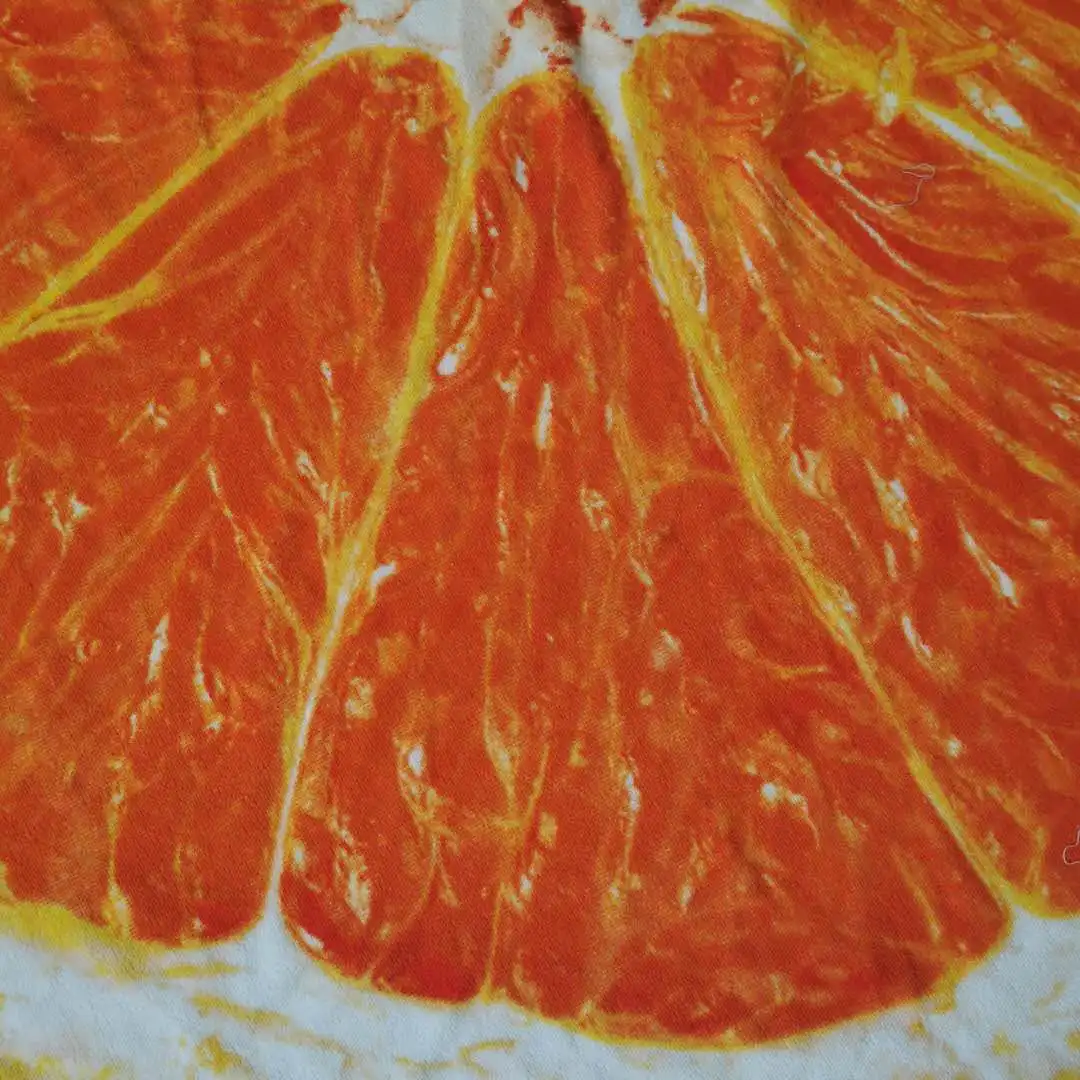 Microfiber Personalised Yellow Orange Printed Large Round Towel