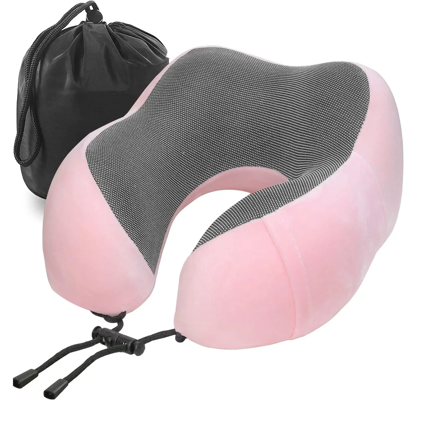 Memory Foam U Shaped Neck Pillow Head Support Soft Travel Pillow With Side Storage Bags