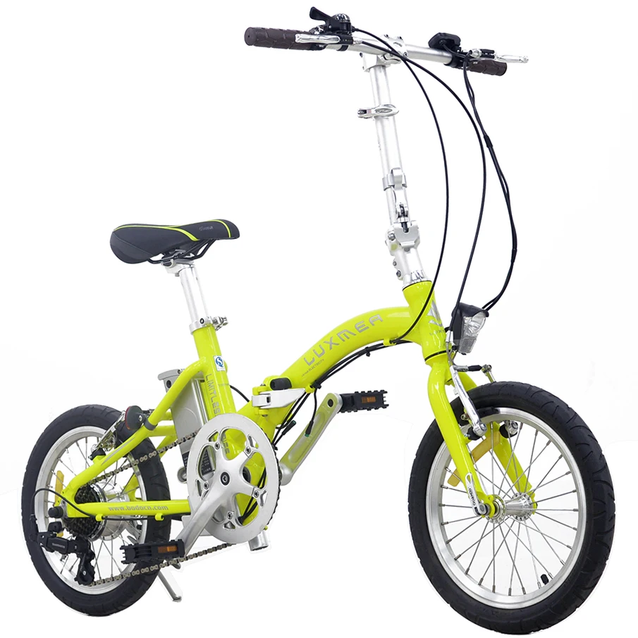 Small volume 16 inch Aluminum alloy folding frame 7 speed mini folding electric bike