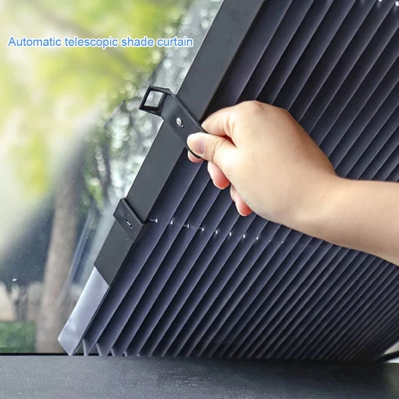 film automatic retractable front sunscreen vehicle sun visor windshielduv shield car shade window sunshad curtain cover
