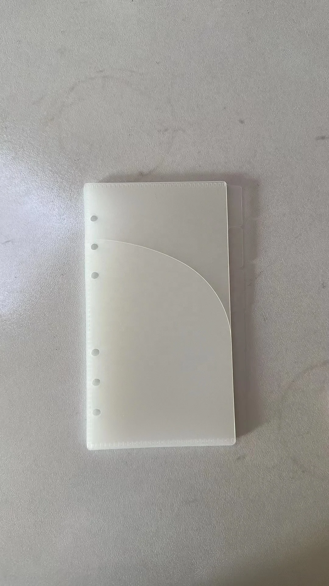 A6  Pink Frosted PP Cash Envelopes 6 Tabs 2 Pockets Zipperless Money Envelopes Loose Leaf 6 Hole Cash Budget Envelope Dividers