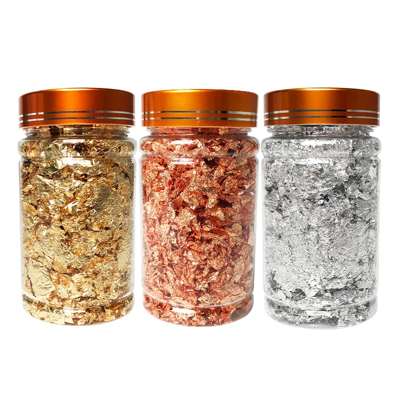 Хлопья, фольга 24 К, съедобные бумажные листы 5 г для розовой косметики, пищевая смола, для украшения тортов, позолоченные листы из натуральных золотых листьев