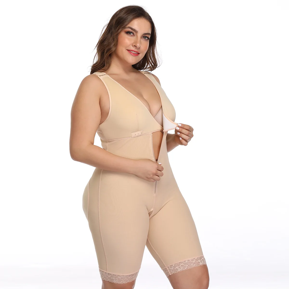 Women plus size crotchless waist trainer shapewear lingerie bodysuits postpartum recovery slimming shaper