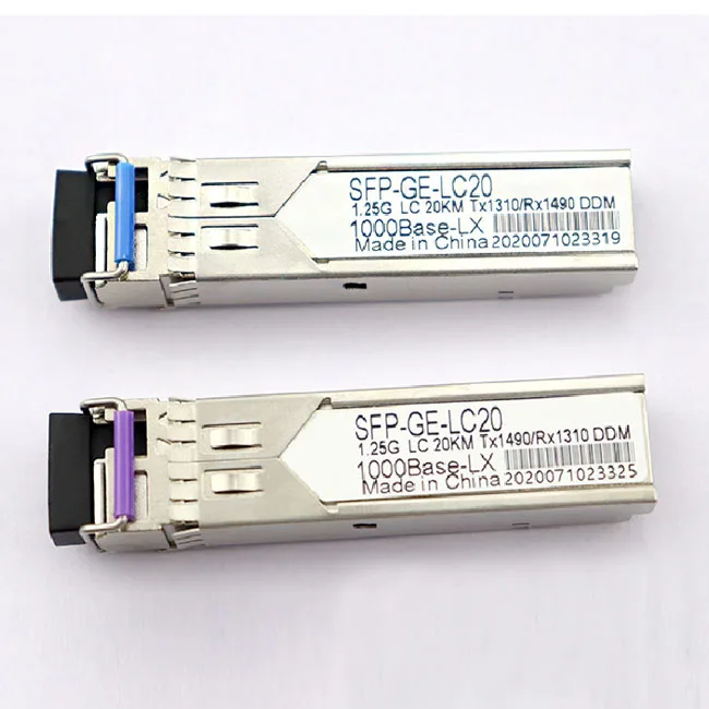 20km WDM BiDi SFP 1G DDM DOM GLC-BX-D GLC-BX-U transceiver