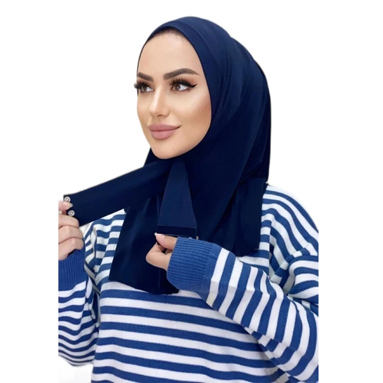 Wholesale Islam Turban Amira 1 Piece Easy Hijab undercap Full Cover Snap Fashion Instant Jersey Hijab Fastener Headwraps Scarf