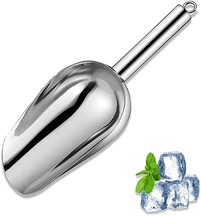 High Quality Stainless Steel Ice Scoop For Sale Ice Cube Scoop Metal Bar Accessories Bar Ice Shovel For St. Ides Stag Beer