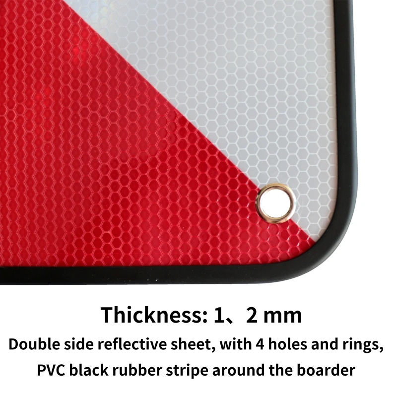 Dingfei Aluminium Warning Sign Spain Italy 2-in-1 Red/White 500 x 500 mm PVC Germany Reflective Rear Sign