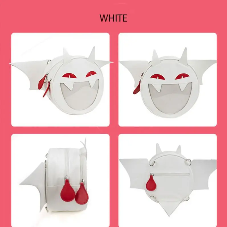 Custom Manufacturer Pin Display  Pu Leather Round cat Shape Crossbody Kawaii shoulder Ita Backpack bag For Girls