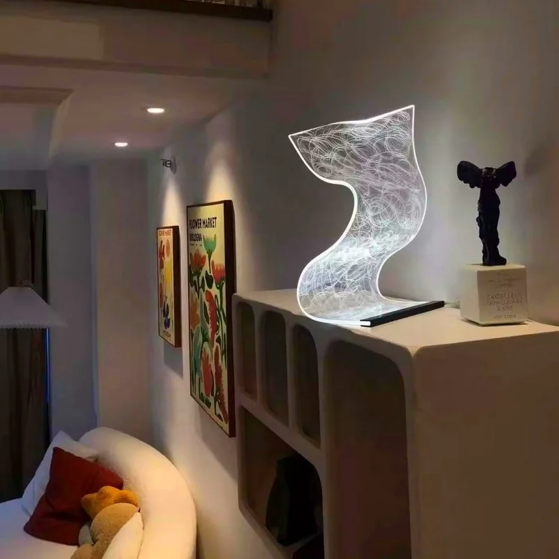 BETTER Modern Ins Style Acrylic Art Decorative Tabletop Night Light Creative Desktop Night Lamp