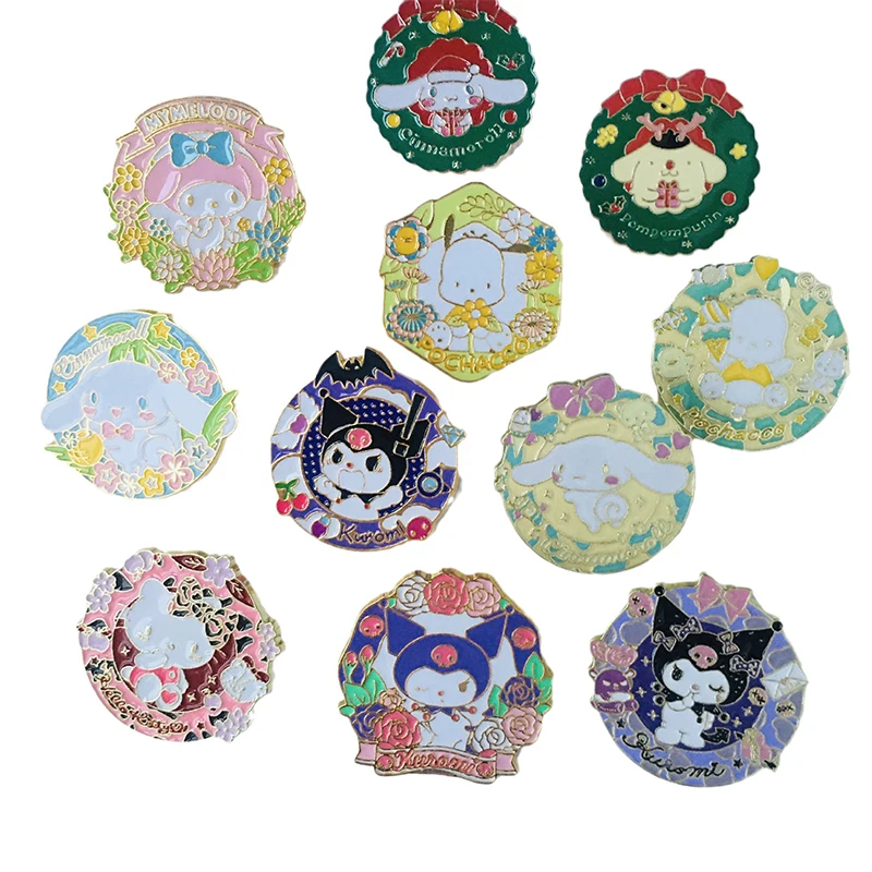 Wholesale cute anime  cartoon  enamel clothes pins set name tag badge holder accessories color changing enamel pin