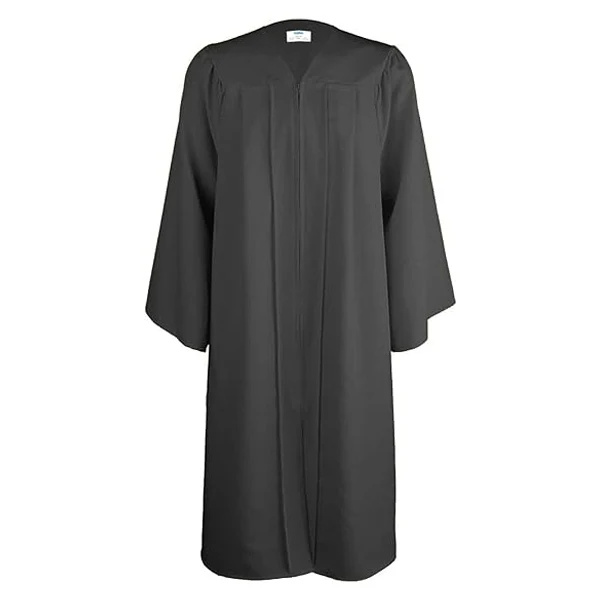 Unisex Matte Black Graduation Gown for High School University ,Choir Robe for Church,Judge Robe Costume Support Customization