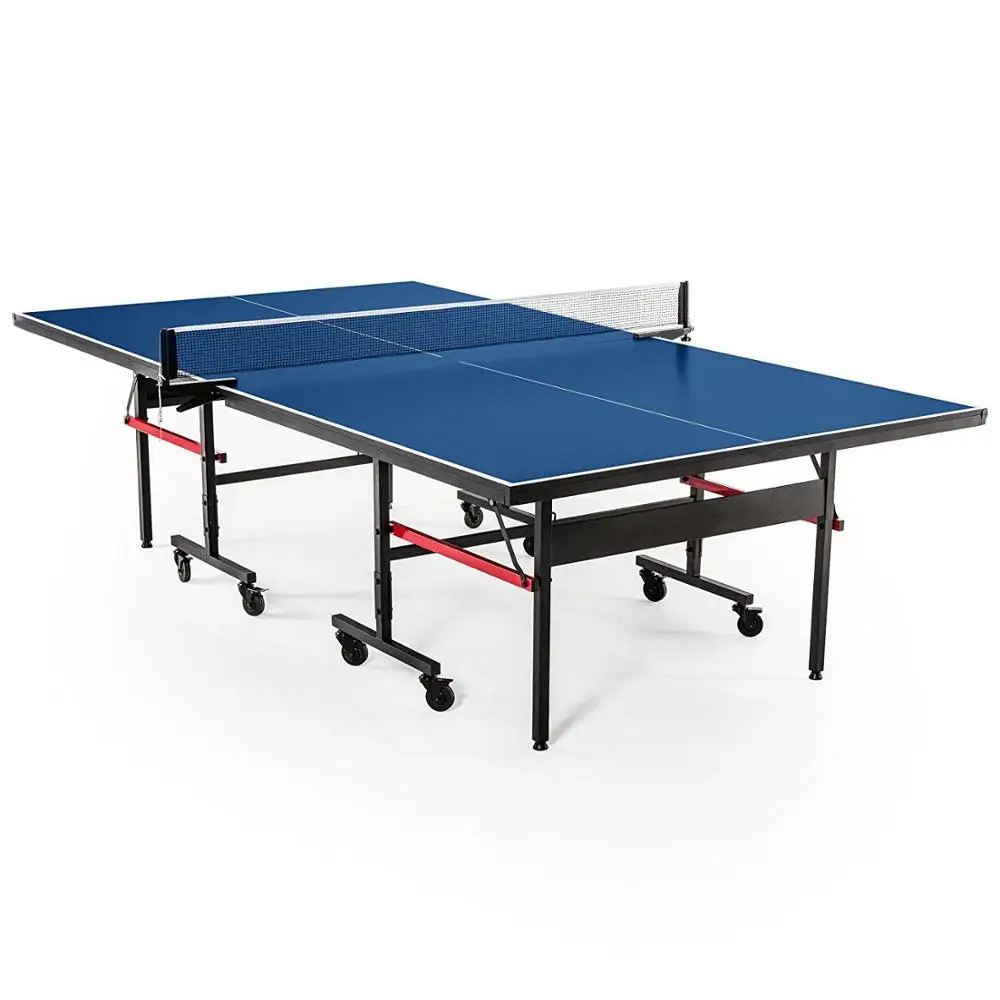 Extremely Durable Outdoor Table Tennis Table, Blue Player Equipment Set
