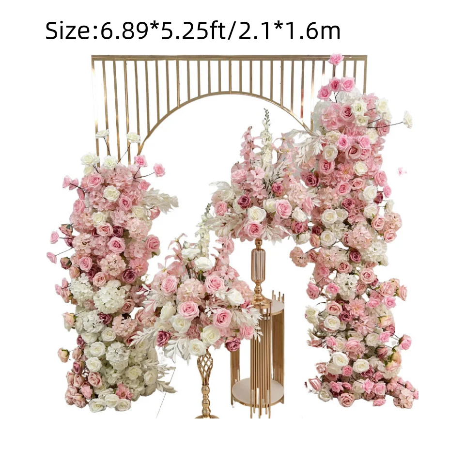 Other Wedding Party Centerpieces Decorations Artificial Flowers Wall Electroplate Metal Frame Rack Photo Booth Backdrop Outdoor