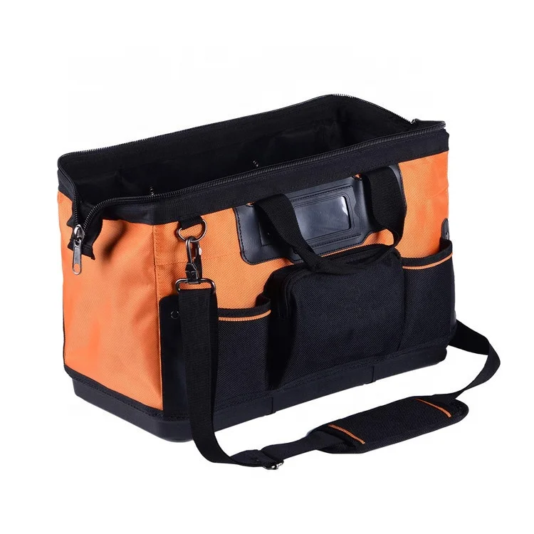 Electrical Tools Bag Heavy Duty With Plastic Base Water-Resistant 16 Inch Work Bag For Tools