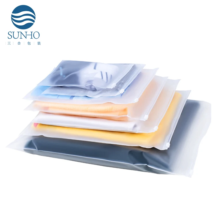 Frosted Zipper Bag Translucence Clothing Packaging Bag Clear PE Ziplock Bags Wholesale With Custom Logo Printed