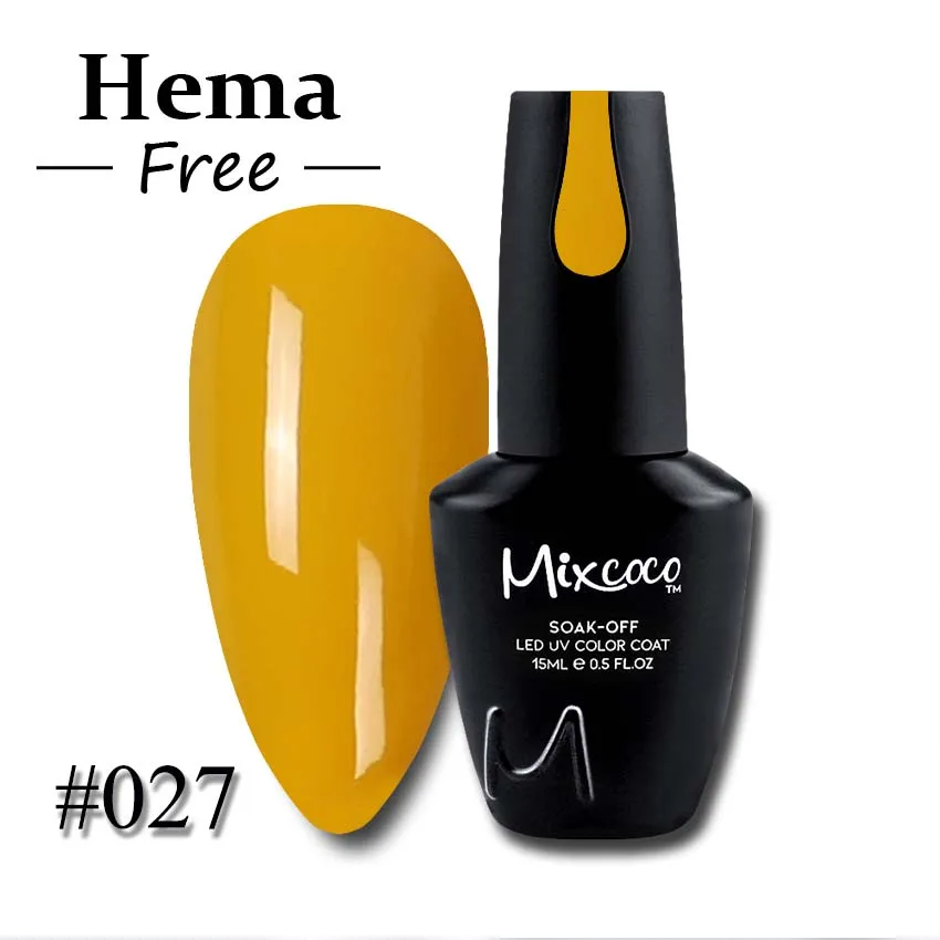 Mixcoco true color yellow series 021 to 036 professional wholesale private label high pigment non toxic gel nail polish