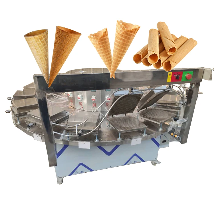 Industrial Semi Automatic Crispy Egg Roll Maker Ice Cream Cone Baking Italy Pizza Cookies Making Machine For Sale