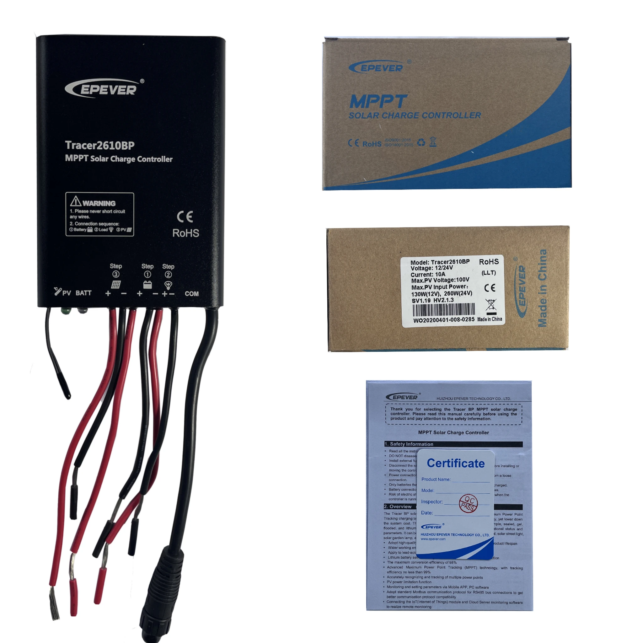 EPEVER Tracer2610BP Waterproof IP68 Controller 10A 12/24V MPPT Solar Street Light Controller With USB Cable To PC