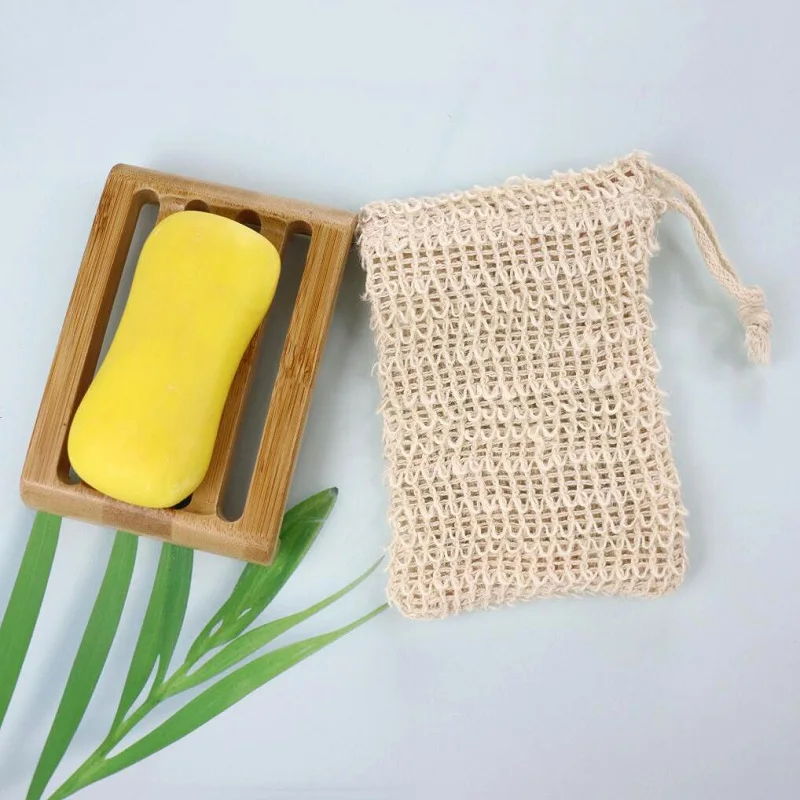 Оптовая продажа высокое качество Пользовательский логотип этикетка натуральный цвет сеточка для мыла из