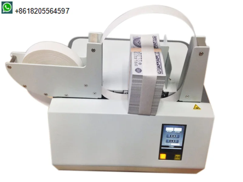 Best Selling Tabletop Tension Adjustable 30mm Wide Heat Sealing Strapping Money Machine for Bank