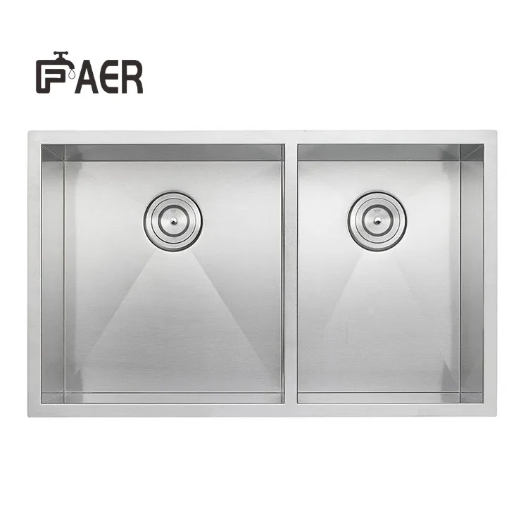 304 Stainless Steel Kitchen Sink  Corrosion resistant and Rust proof Double Basin with Large Drainage and Thickened Panel