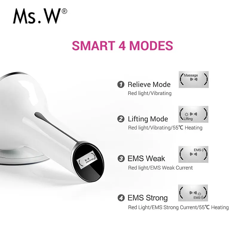 EMS Ультразвуковой светодиодный гальванический ионный косметический аппарат для лица