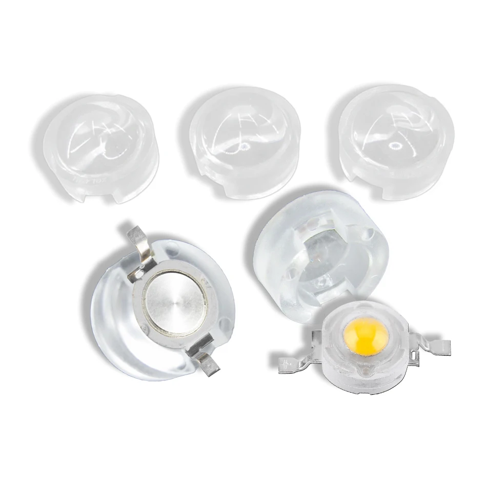 13mm LED High Definition Lens 15 30 45 60 90 100 Degree Circular Acrylic Spotlight Lampshade for 1W 3W 5W High Power Lamp Beads