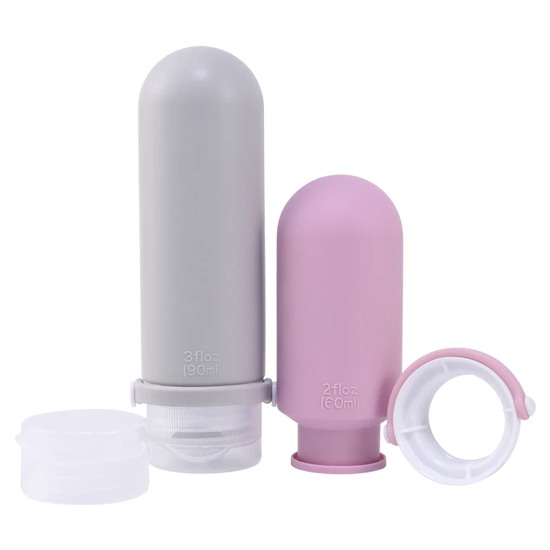 Leak-proof and Adorable TSA-approved Travel Squeeze Toiletly Bottles Reusable Lightweight Silicone Squeeze Soap Lotion Bottle