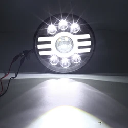 2021 led headlight parts dual color 3535LED Chip high and low beam round 7inch headlight