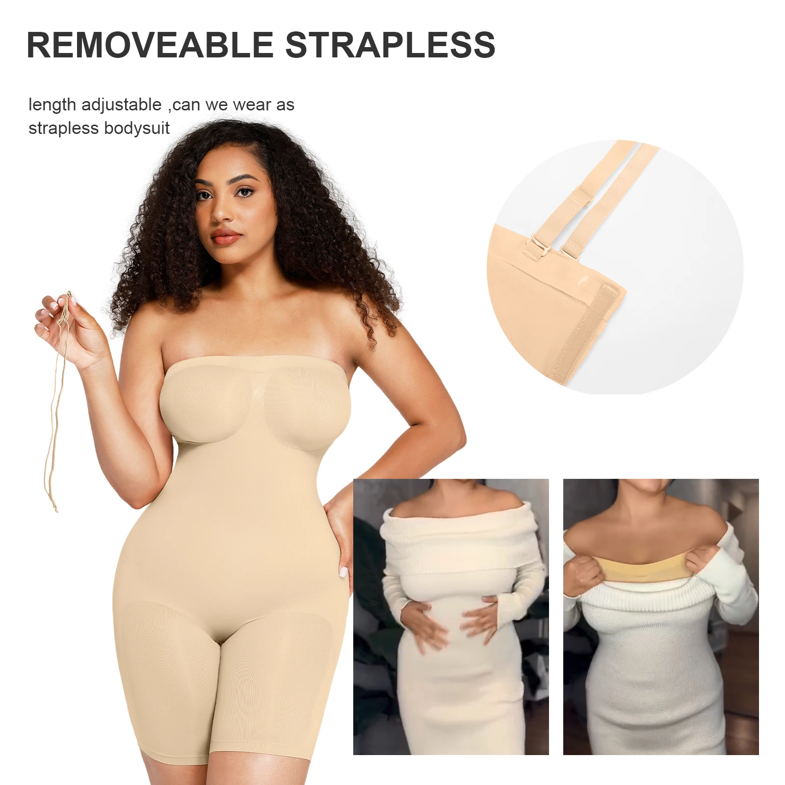 Hexin HOT SALE wholesale custom comfortable Backless tummy control slimming Body Shaper Seamless Bodysuit Shapewear For Women