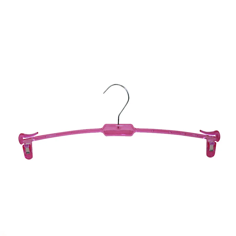 Wholesale Cheap Colored Rubber Coated Hangers Non-Slip Plastic Clear Hanger Lingerie Plastic Coated Wire Hanger With Clips