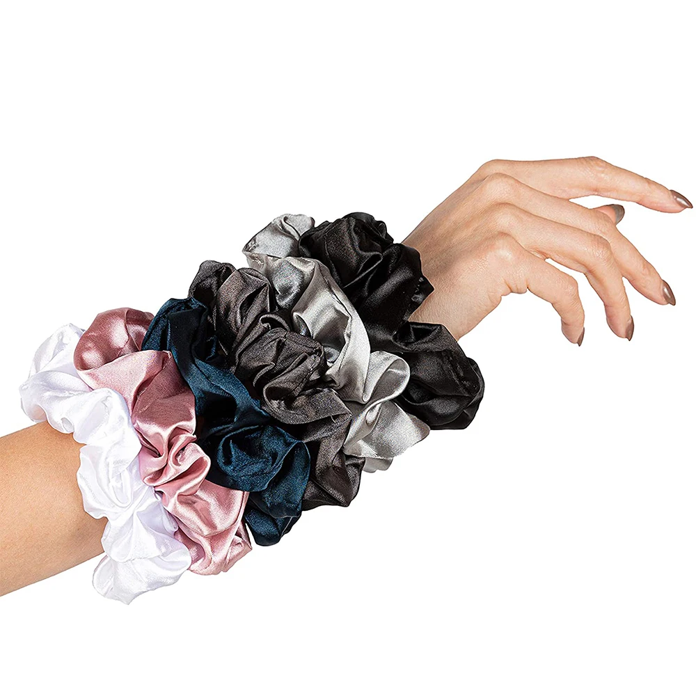 Wholesale High Quality 3.5cm Middle Skinny 100% Pure 6A-Grade Mulberry Silk Scrunchies for Women