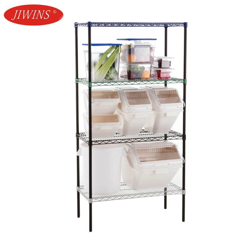Restaurant 5-layers wire shelving heavy duty wire rack shelving hotel kitchen mobile meta wire shelving rack